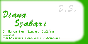 diana szabari business card